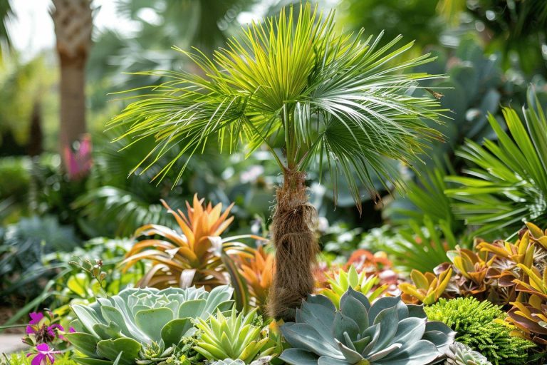 Quels types de plantes peuvent être plantées avec un palmier?